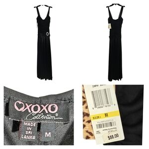 XOXO Black Maxi Dress with Ruched Bodice